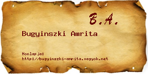 Bugyinszki Amrita névjegykártya